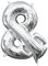 Amscan 3306801 - Mini Shape Folienballon Symbol &, silber, Größe circa 27 x 35 cm, Heliumballon