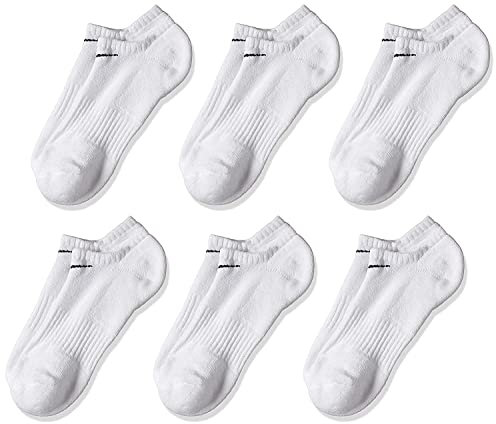 Nike U Nk Everyday Ltwt Ns 6pr-Band Socks, Unisex adulto, white/(black), L