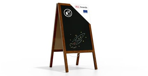 ALLboards Kundenstopper mit lackiertem Holzrahmen 118x61cm, Werbetafel, Gehwegaufsteller, Aufsteller, Straßenreiter, Kreide