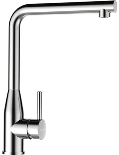 SCHOCK Küchenarmatur KETO Edelstahl – Hochdruck Armatur mit Festauslauf und Standard Norm-Anschlüssen