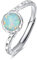 Ring Damen Mondstein 925 Sterling Silber Synthetischer Regenbogen Mondstein für Damen ring Offen Verstellbare Ringe für Mama Freundin