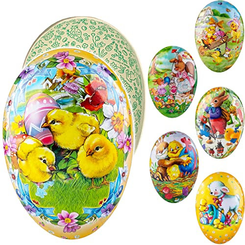 alles-meine.de GmbH 3 Stück Ostereier/Eier zum befüllen Anzahl frei wählbar Osterhase & Osterküken - 15 cm - Füll - Pappei - Deko Pappe Papp Pappeier Dekoei Pappostereier..