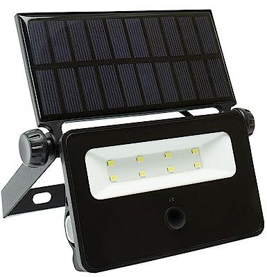 NCC-Licht Noctis Solaris Mini projecteur solaire LED IP65 2 W 200 lm Lumière du jour 6000 K Détecteur de mouvement Noir