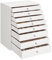 SONGMICS Schmuckkästchen, 8 Ebenen, Schmuckkasten mit Schubladen, Schmuckaufbewahrung geräumig, Schmuckschatulle modern, Geschenkidee, wolkenweiß JBC008W01, Weiß