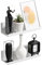 PAVSTINE Wandregal Ohne Bohren, Regal Wand Stabiles, Schweberegal aus ABS, Kleberegal Bad 2pcs, Regalbrett Weiss,Decoration Wall Shelf für Küche, Bad, Wohnzimmer, Schlafzimmer