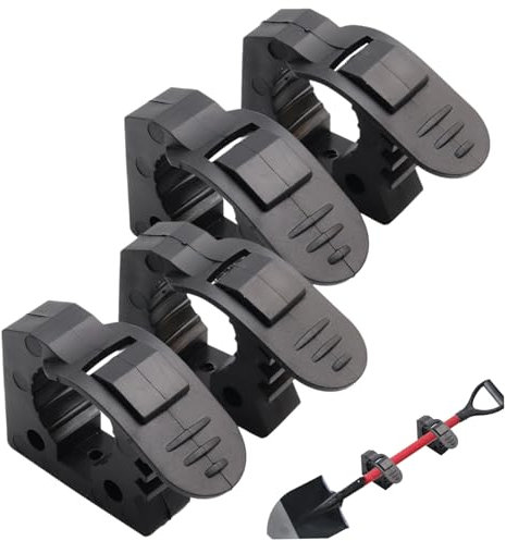Quick Release Clamp 4Pcs Non-Slip Rubber Clamp for 1.18-1.57in Diameter Tools Universal Strong Load TUV ATV Van Trucks Quick Grip Clamps for Shovel Axe