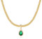 Mesovor Klobige Gold Kristall Kette für Damen Trendig, 18 Karat Vergoldete Statement-Kielkette | Geburtsstein-Halskette, Schmuck Geschenke (Tropfen-Grün)