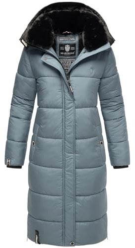 MARIKOO Damen Winter Steppjacke Lang B936 [B936-Relizi-Dusty-Blue-Gr.XXL]