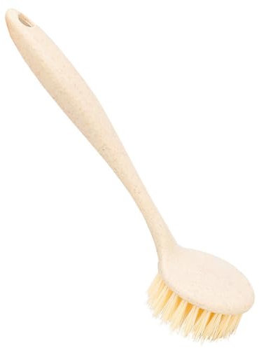 Brosse à Vaisselle Grattoir Intégré avec Poignée en Bambou, Lot de 2 Brosse pour Nettoyer Les Poêles, Casseroles, Éviers de Cuisine, Brosse à Récurer pour Nettoyage des Plates, Casseroles Éviers