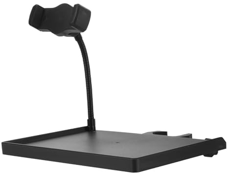 Black Clamp-on Tray Microphone Live Stand Broadcast for Use | Plastic Build, Adjustable Design, Easy to Install, Better Carrying Capacity, Fits Microphone Stand and Music Stand