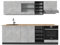 Vicco Küchenzeile R-Line, Küchenblock, Beton/Anthrazit, 240 cm, AP Eiche