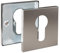 Amig - Jeu de rosaces pour portes | Rosace carrée | Facile à installer, inclus visserie | Acier inoxydable | Couleur argenté mat | 54 x 54 mm