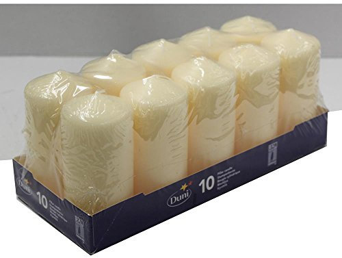 Duni Stumpenkerzen Cream, 100x50 mm, 125359, 10 Stück