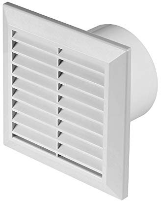 MKK Classic Badventilator Ø 100 mm Badlüfter nur 10 W Lüfter Ventilator Deckenlüfter weiß 10 cm WC100 Wandlüfter Ventilator Einbaulüfter Bad Küche WC leise Standart