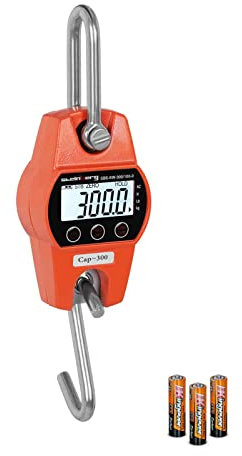 Steinberg Systems 300 kg / 100 g Kranwaage Digitale Hängewaage kg/lbs/N Zugwaage Digital mit LCD Display Aluminiumdruckguss inkl. 3 AA Batterien
