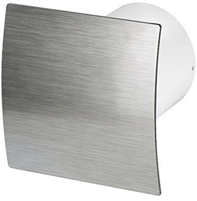 AirTech-UK Bathroom Extractor Fan 100 mm / 4 Brushed Chrome Finish Front Panel - Humidity Sensor