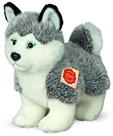 Teddy Hermann 92701 Hund Husky 23 cm, Kuscheltier | Naturgetreu gestaltet, liebevoll ausgearbeitete Details, ab 18 Monaten, waschbar, Füllung mit recyceltem Polyester