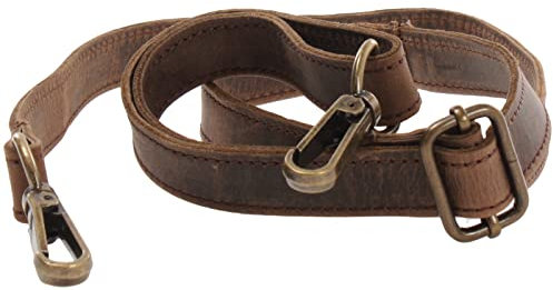 LECONI Trageriemen Leder Schulterriemen schmaler Schultergurt für Taschen Umhängegurt längenverstellbar 2,5x150cm schlamm LEC-R4
