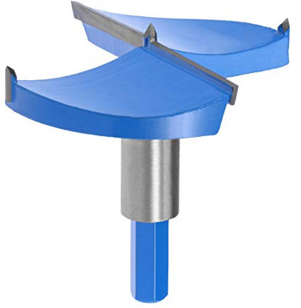 sourcing map Scharnierbohrer Forstnerbohrer, 95 mm Durchmesser 12 mm Schaft (Blau, Grau)