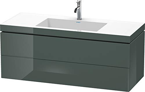 Duravit L-Cube Möbelwaschtisch c-Bonded mit Unterbau wandhängend, 120x48 cm, 2 Schubkästen, ohne Überlauf, 1 Hahnloch, Farbe: Dolomiti Grey Hochglanz Lack - LC6929O3838