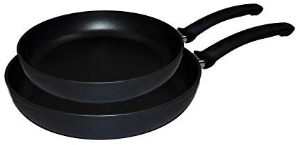Staub BALLARINI Lot de 2 poêles avec revêtement antiadhésif, aluminium, diamètre 24 et 28 cm, noir, crémone