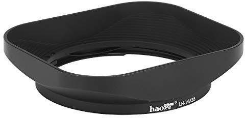 Haoge LH-VM35 - Paraluce rettangolare in metallo con attacco a baionetta per obiettivo Voigtlander Nokton ASPH 40 mm f/1,2 VM, 35 mm f1,2 VM, 50 mm f1.2 VM Leica M LM, sostituisce LH-8, colore: nero