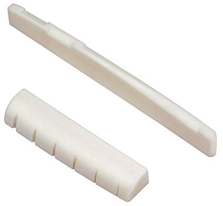 Acoustic Guitar String End Bone Nut Bridge Saddle Abalone Pins Replacements Set (Saddle and Nut Set)