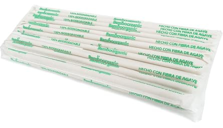 Biodegradable Straws 2000 Count - Agave Natural Drinking Straws 8 Inch (21cm) x 6mm - Bulk Eco Friendly Compostable Straws for Parties, Restaurants, Home Use - Plastic-Free, Sustainable Supplies