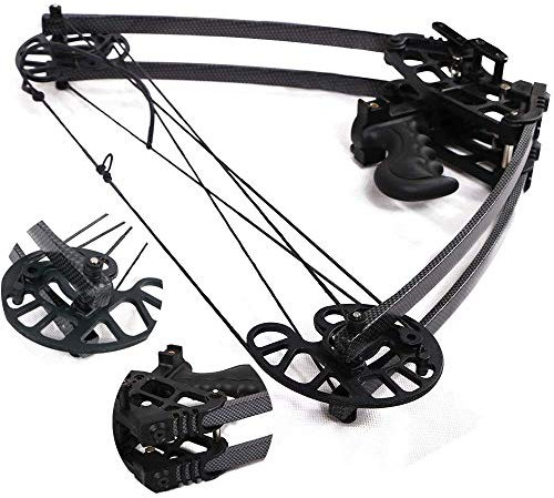 ZSHJG Bogenschießen Compoundbogenset 40lbs Jagdbogen Rechte & Linke Hand Jagdwettbewerb Compoundbogen für Außenaufnahmen (Schwarz)