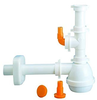 Sifone 1 Via Senza Piletta Per Lavello Con Attacco Lavastoviglie Lira