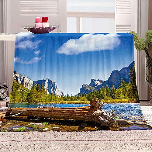 Chickw1 Flanelldecke Kuscheldecke, 3D Landschaft Drucken Wohndecke Weiche Warm Decke Flauschige TV-Decke Mikrofaserdecke Sofadecke oder Bettüberwurf Tagesdecke (160x200cm,Berg Strom)