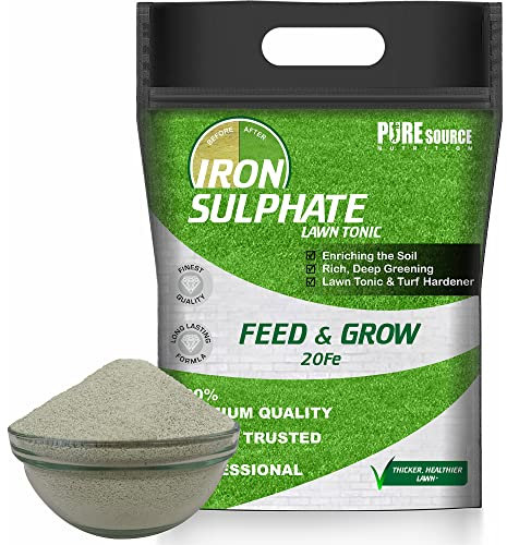 Premium Iron Sulphate Pure Lawn Tonic Food Ferrous Sulphate of Iron Lawn Hardener Conditioner and Turf Hardener Dry Powder easily soluble in Water Lawn Fertiliser (25Kg)