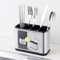 ODOMY 4 Cells Kitchen, Stainless Steel Cooking Flatware Cutlery Utensil Holder for Knives Forks Organize Drawers Countertops Tableware Storage,18 x 13 x 8.6cm, Silver, 18x13x8.6cm