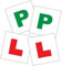 12PA 2 x L Plates + 2 x P Plates Car Stickers | Self Adhesive Laminated Vinyl | No Fading No Blow Off