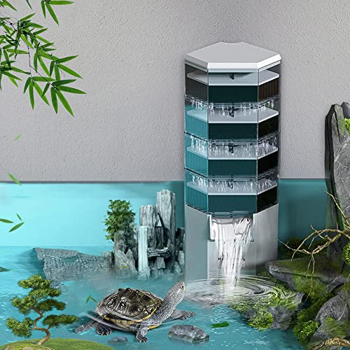 Cenyo SKmeavritn Turtle Filter Aquarium Filter Internal Filter Water Level Filter for Turtle Tank Fish Tank Shrimp Frog Crap Aquarium Tank (Filter 22)