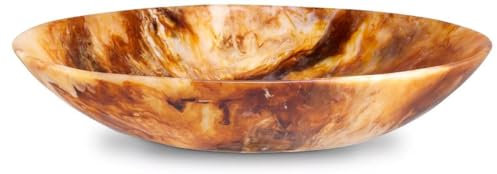 Casa Padrino Bol décorative de Luxe Orange Ø 58,5 x H. 11,5 cm - Coupe décorative - Coupe à Fruits Ronde - Décoration de Table à Manger - Accessoires de décoration - Accessoires de Luxe