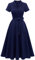 Wedtrend Abendkleid 50er Jahre Kleider Damen mit Ärmel Petticoat Kleid A Linie 50er Jahre Kleid Festlich Damen Cocktailkleid Damen Elegant für Hochzeit WTP30001 Marineblau S