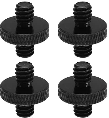 VGOL 4 Pezzi 1/4 Di Pollice Maschio A 1/4 Pollice Maschio Filettato Adattatore Vite Treppiede Convertitore Filettato Montaggio Standard A Doppia Faccia Treppiede Fotocamera DSLR SLR Monopiede