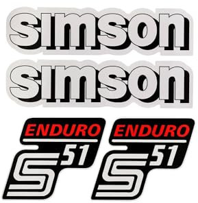 Dekorsatz WEISS Simson S51 Enduro Aufkleber Set Dekor Premium Retro DDR