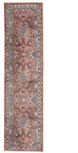 RugVista, Galaxy Oriental, Teppich, 80 x 300 cm, Läufer, Kurzflor, Orientalisch, Oeko-TEX Standard 100, Wohnzimmer, Schlafzimmer, Esszimmer/Küche, Flur, Büro, Nur chemisch reinigen, Rost/Blau