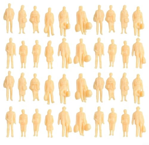 HEIBTENY 60 Stück Modellfiguren 1:87 Unbemalt Verschiedene Posen H0 Figuren Stehend H0 Zubehör Kunststoff Für Architektonisches Planungsprojekt Modelleisenbahn