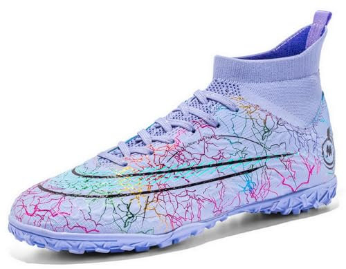 Boys Girls Astro Turf Football Boots Kids High Top Indoor Soccer Shoes Athletic Sneakers Football Trainers Shoes