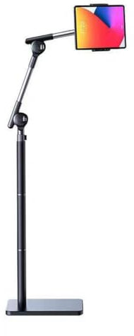 Niumowa Supporto da pavimento per tablet, girevole a 360 gradi, con supporto regolabile in altezza, compatibile con telefono/tablet da 4,7-13, Kindle, 63, in lega di alluminio, per letto, divano,