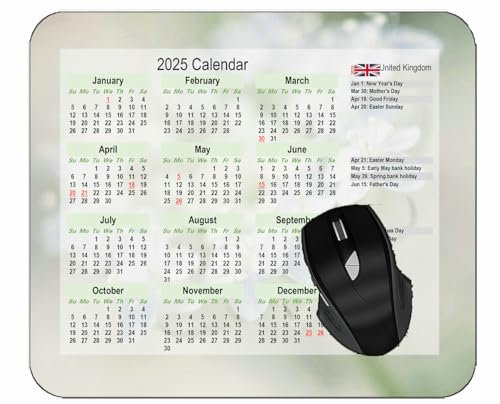 Gaming Mouse Pad 2025 Year CalendarFlower Light Sky Leaves Mouse Mat for Office Computers Laptop Men Women