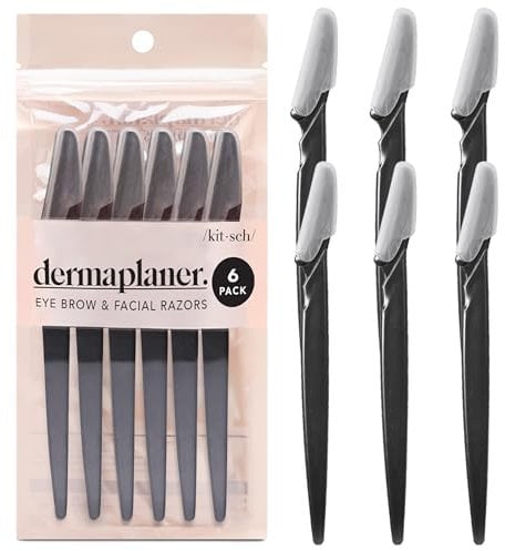 Kitsch Dermaplane Rasierer für Frauen Gesicht - Gesichtsrasierer für Frauen & Männer, Augenbrauentrimmer & Gesichtsrasierer - Peeling-Gesichtsrasierer & Hautpflegewerkzeug für glattere Haut - Schwarz