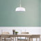 LUXULA moderne Pendelleuchte aus Metall mit Holzapplikation - Ø30cm - Weiß - E27 Fassung - 1m Kabel - danish scandi Design - Hängeleuchte Hängelampe