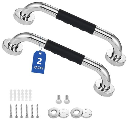 2 Pièces Poignée de Baignoire, Barre D'Appui WC, 30cm Antidérapante Barre d'appui de Salle de Bain, Inoxydable Maintien Poignée Douche pour Personnes Handicapées, Personnes Âgées et Femmes Enceintes