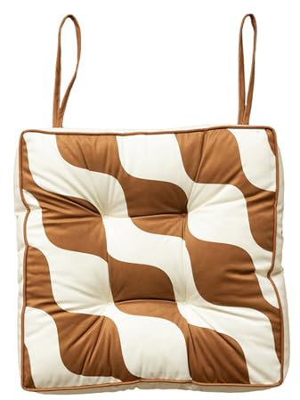 DRYNDUK stuhlkissen mit bändern 45x45cm, Sitzkissen Quadratische 1er Set, Stuhlpolster gemütliche rutschfest Sanft Atmungsaktiv, Sitzpolster für Stühle Gartenmöbel Outdoor