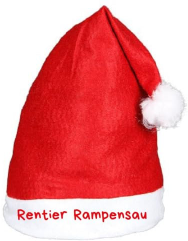 Alsino Rentier Rampensau Weihnachtsmütze Premium Nikolausmütze mit Spruch Sprüche Lustig - Weihnachtsmann Mütze rot mit Bommel Weihnachtsfeier Xmas Christmas Nikolaus