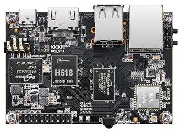 KICKPI K2B Development Board, Allwinner H618 Quad Core 64 Bit Single Board Computer Up to 2.0GHz 2G LPDDR4 8G eMMC Support WiFi 5 and BT 5.2 Run Android 12.0/Ubuntu 2204 Pi Alternative